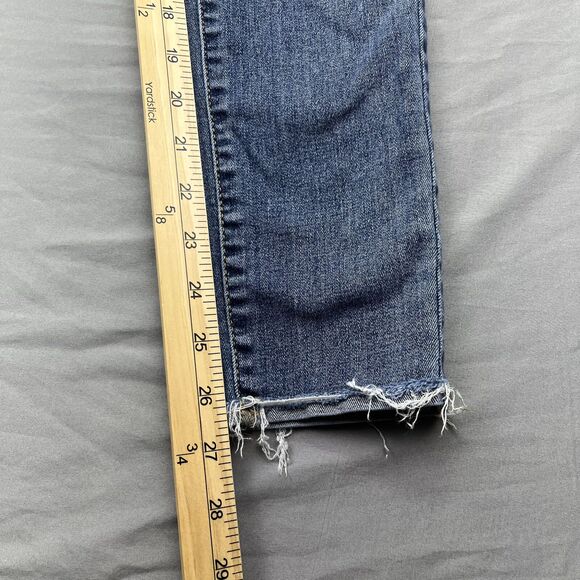 Universal Thread Women's Skinny Mid Rise Distressed Jeans 2/26R Raw Hem Stretch - Picture 9 of 16